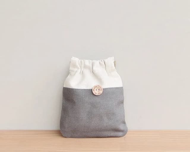 Natural linen drawstring pouch gift bag